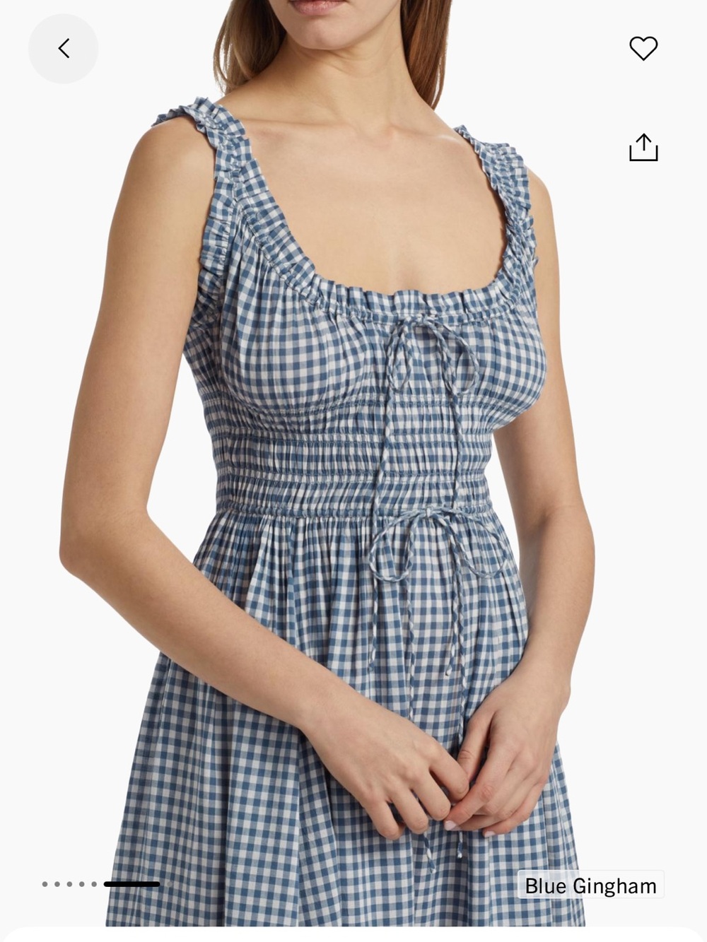 Doen Navy and White Gingham Midi Dress - Picture 8 of 8